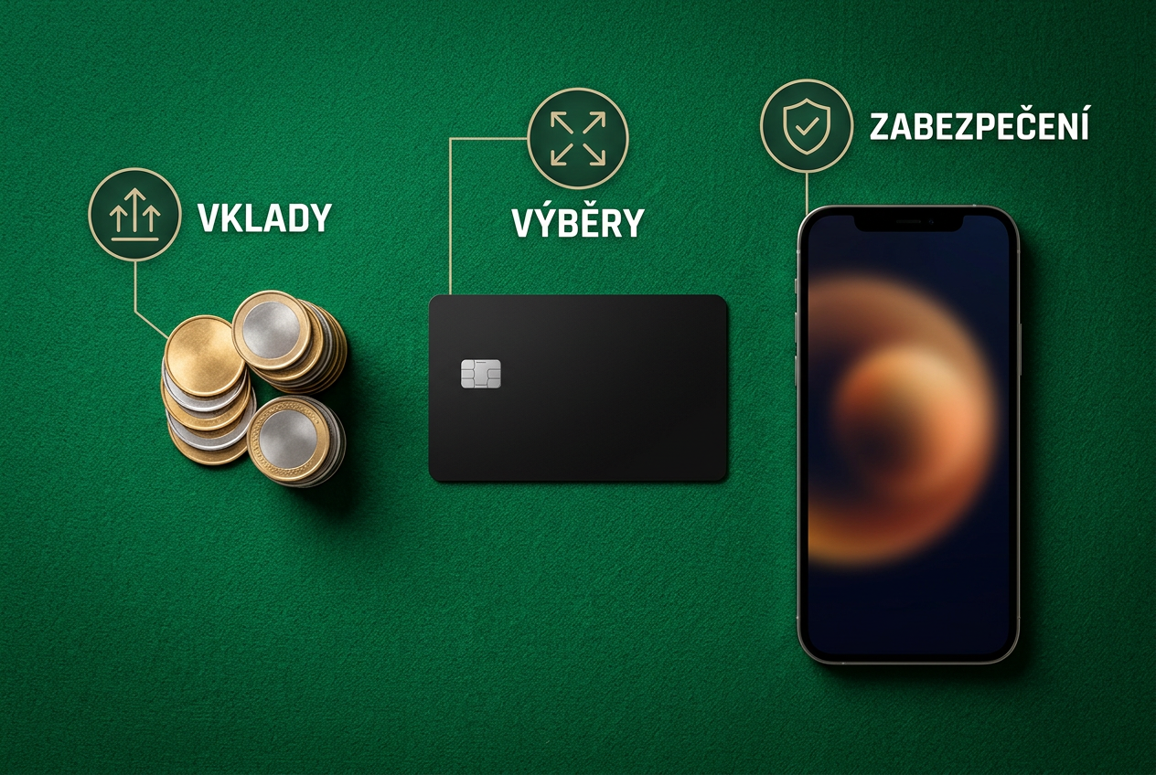 Infografika platebních metod pro online kasina
